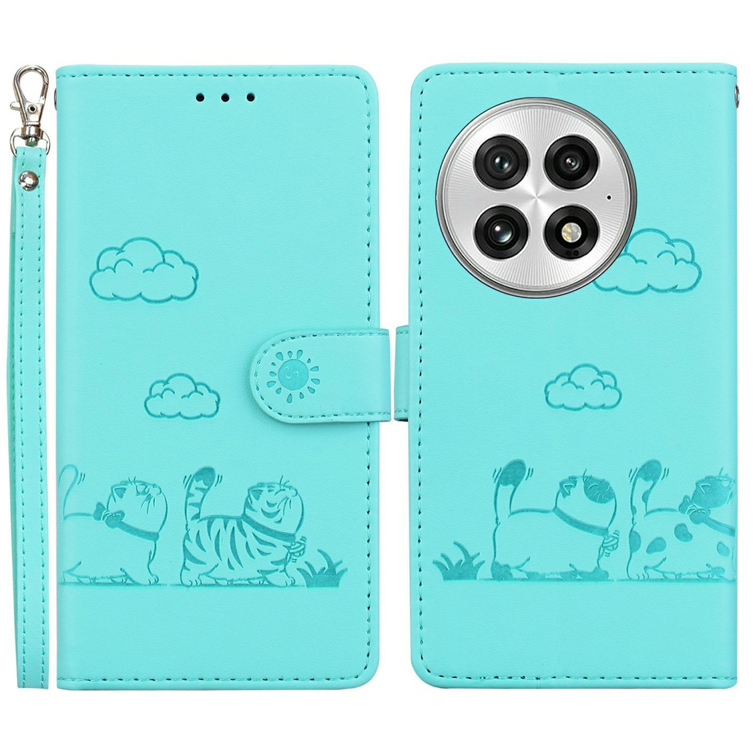 

For OnePlus 13 Case RFID Blocking Kitten Pattern TPU+PU Leather Phone Cover B