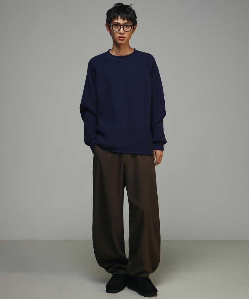 SIGNATURE Brushed Semi-Balloon Fit Slacks [Brown]
