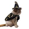 Halloween Cat Drag Witch Costume Pet Clothes, Magic Hat Bronzing Cape Cos Magician Supplies