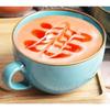 700ml Large Capacity Ceramic Soup Mug Vintage Orange Breakfast Bowl Cup Microwave Safe Oatmeal Yogurt Cereal Cup With Handle