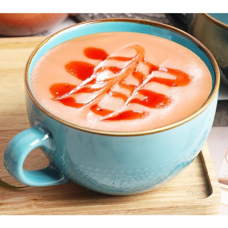 700ml Large Capacity Ceramic Soup Mug Vintage Orange Breakfast Bowl Cup Microwave Safe Oatmeal Yogurt Cereal Cup With Handle