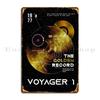 Voyager 1 Zlatá deska Průzkum vesmíru 1977 Kovový znak Designér Vytvořit Kino Kino Klasika Plechový znak Plakát