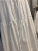 Spring White Lace A-Line Midi Skirt - Trendy Patchwork, Slimming High Waist, Loose Fit
