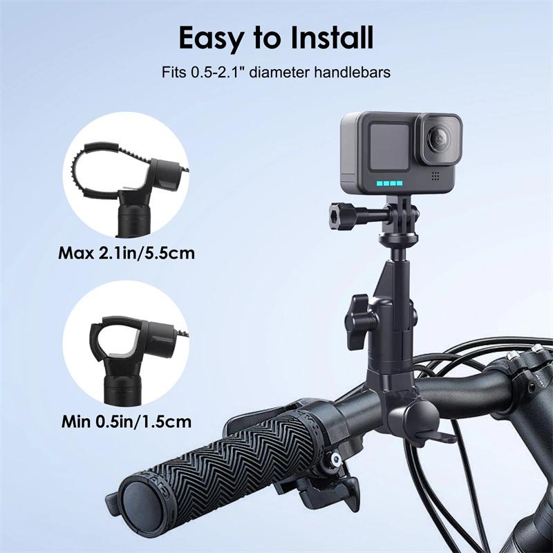 Motorcycle Bicycle Holder 360 Rotating Handlebar Mount Bracket For Insta 360 X2 X3 X4 Go Pro 12 11 10 Dji