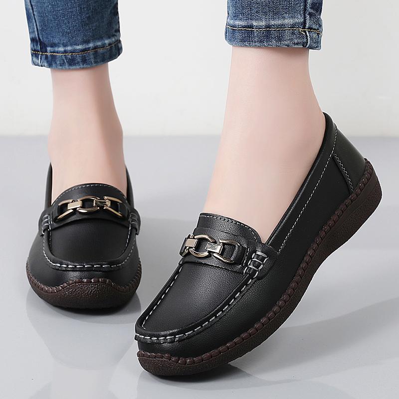 Женские Простые Красные Лоферы Кожаные Мокасины для Вождения Комфортные Балетки Черные Повседневные Слипоны Большого Размера Черная Обувь 36 чёрный 1990₽