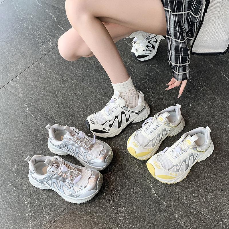 Casual retro breathable mesh women's summer fashion versatile color matching design comfortable sports running shoes