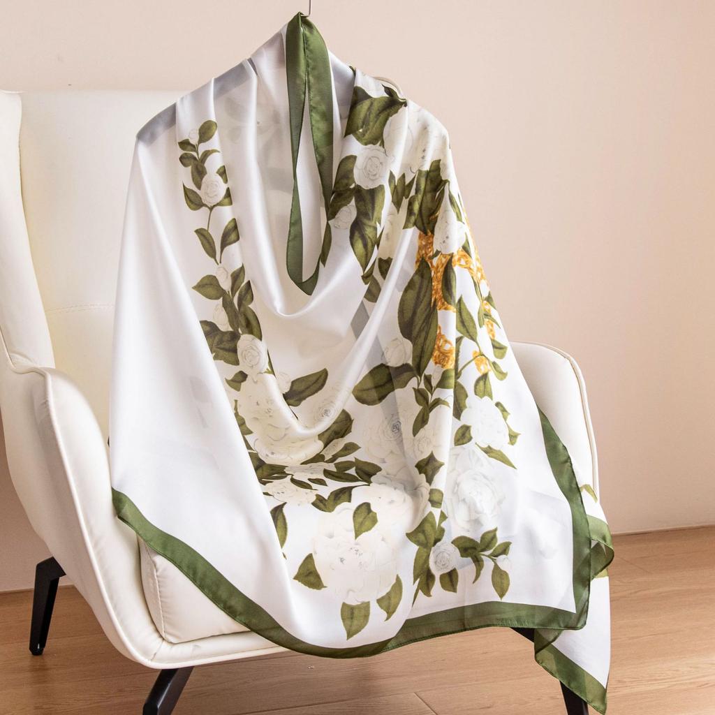 New Spring Summer Silk Scarves With Long Strips High-end Feel Imitating Shawls Sun Protection Versatile Popular Women Wholesale