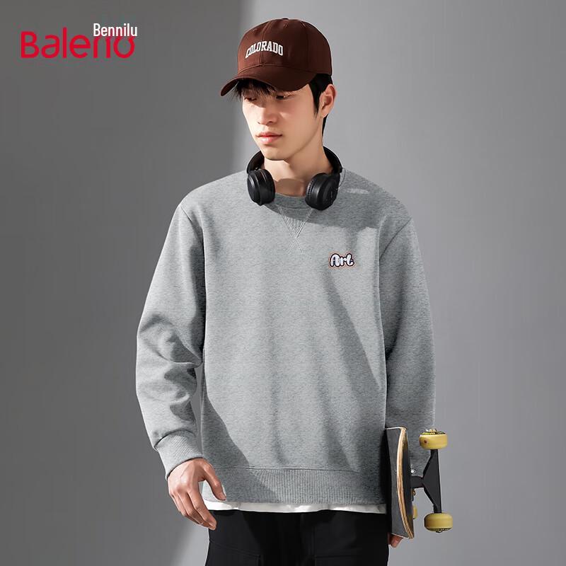 Baleno Unisex Letter Print Oversized Crewneck Sweatshirt