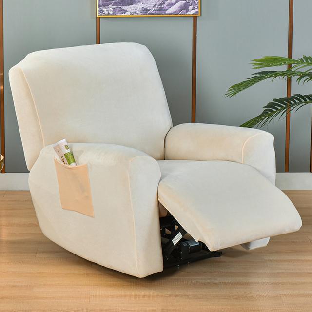 Wing Chair Cover Velvet Plush High Stretch Slipcovers For Wingback Chairs Slipcover Washable Armchair Protector Cover