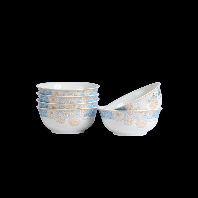 Haoya Jingdezhen Keramik 6-Zoll Nudelsuppenschalen Set mit 6 Stück - Zeitreise-Muster