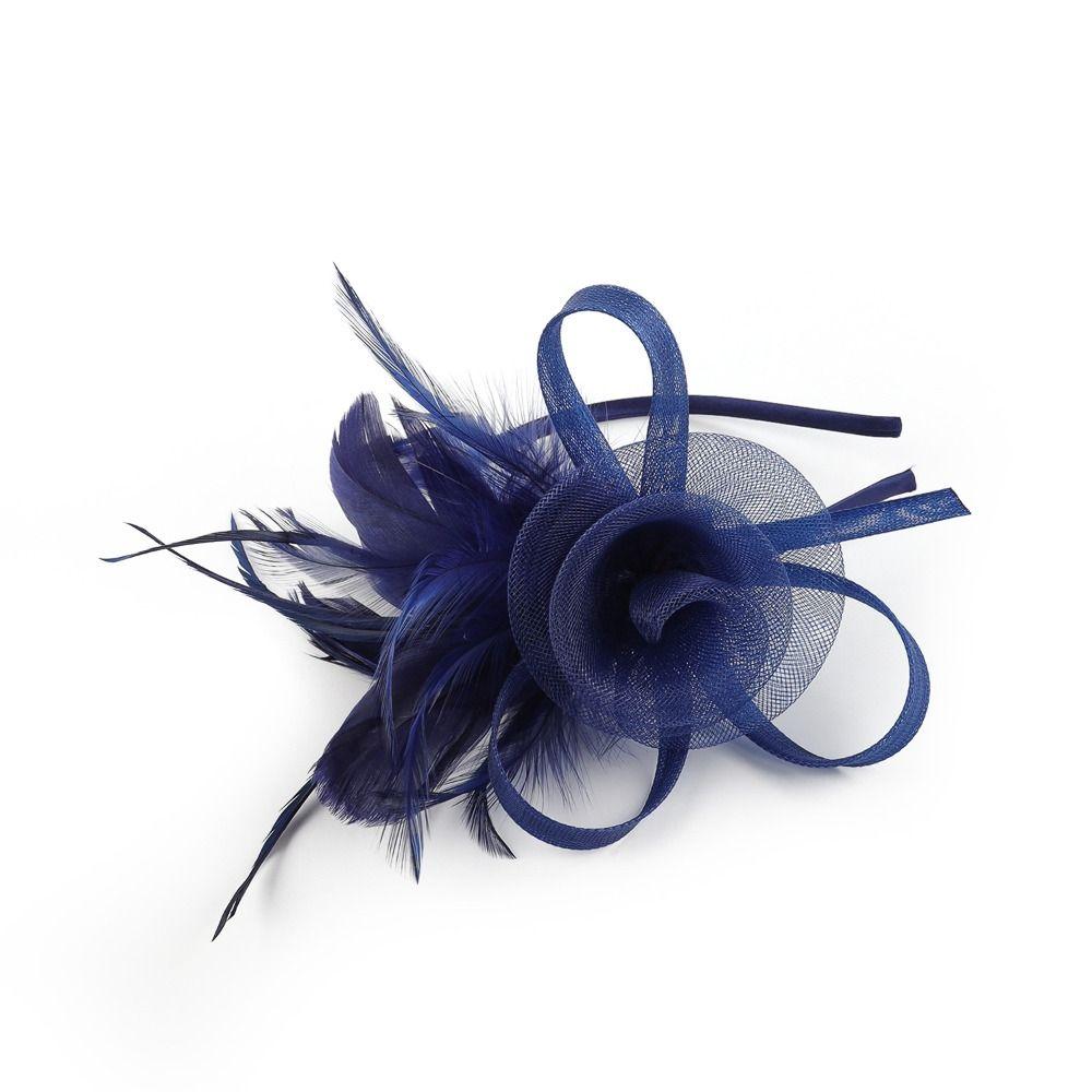 Retro Feathers Mesh Headband Luxury Fascinator Headdress Fashion Wedding Handband Girls