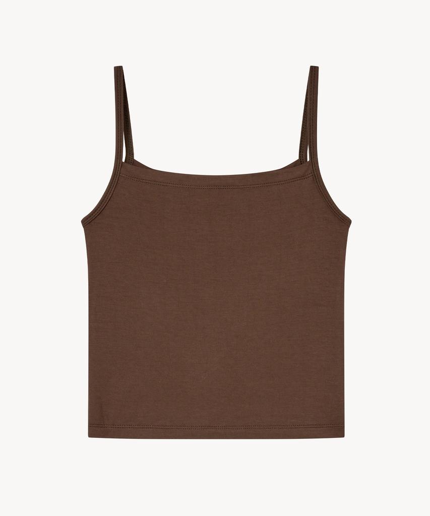 LADY VOLUME Eris Square Tank Top (Brown)