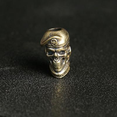 Brass EDC Five-pointed Star Hat Russian Skull Soldier Knife Beads Lanyard Pendants Jewelry Metal Copper Paracord DIY Accessories