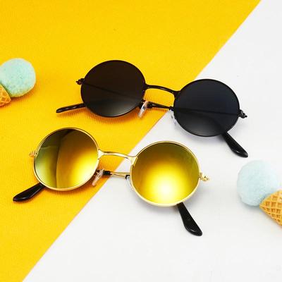 Occhiali da Sole Trendy Retro con Montatura Rotonda per Bambini - Lenti Colorate per Bambini e Bambine