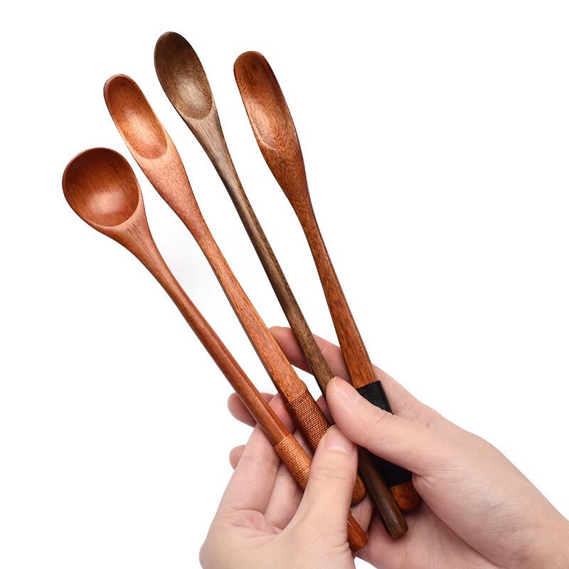 Long Handle Nanmu Wood Stirring Spoon Set (3-Pack)