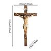 Náboženský kříž Ježíše Krista Krucifix socha pro křesťanské domácí dekorace Svatý katolický figurka řemesla Nástěnná závěsná ozdoba
