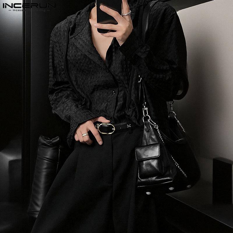 INCERUN Men Long Sleeve Buttons Plaid Transparent Hooded Shirts Outside Wear
