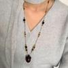 Retro Glass Bead Hazelnut Pendant Necklace: Versatile High-End Clavicle Chain for Women