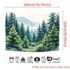 2D Soft Green Pine Tree Tapestry Foggy Mountain Forest Wall Hanging for Room Decor