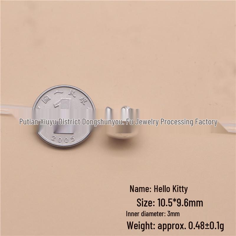999 Sterling Silver DIY Sanrio Character Spacer Beads: KT Cat, Kuromi, My Melody, Strawberry Bear, StellaLou
