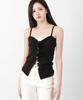 CATTLINE Button Sleeveless Top Black