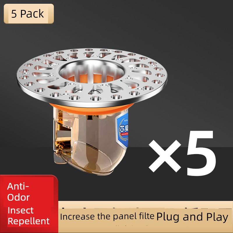 Universal Anti-Odor Core for Bathroom Floor Drain, Anti-Insect and Anti-Odor Device for Toilet Drain Pipes, Airtight Sealing Cover