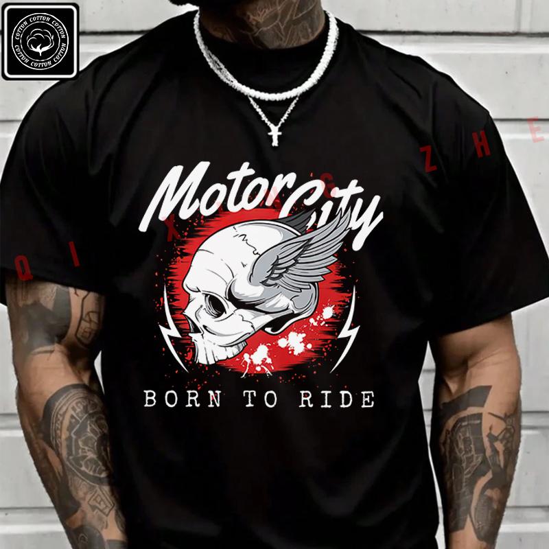 Men's And Women's T-shirt Summer New Moto Tee Motor City Graphic Short-sleeved Spring Autumn Top