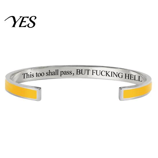 Bracciale Semplice di Alta Gamma Anche Questo Passerà Bracciale a Braccialetto con Mantra, Regolabile Inciso Motivazionale Comodo Braccialetto da Polso Informazioni Nascoste