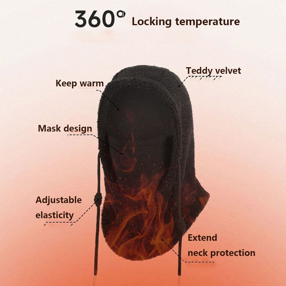 Windproof. Thermal Fleece Balaclava Thickened Motorcycle Thermal Cap Winter  Riding  Mask  Outdoor