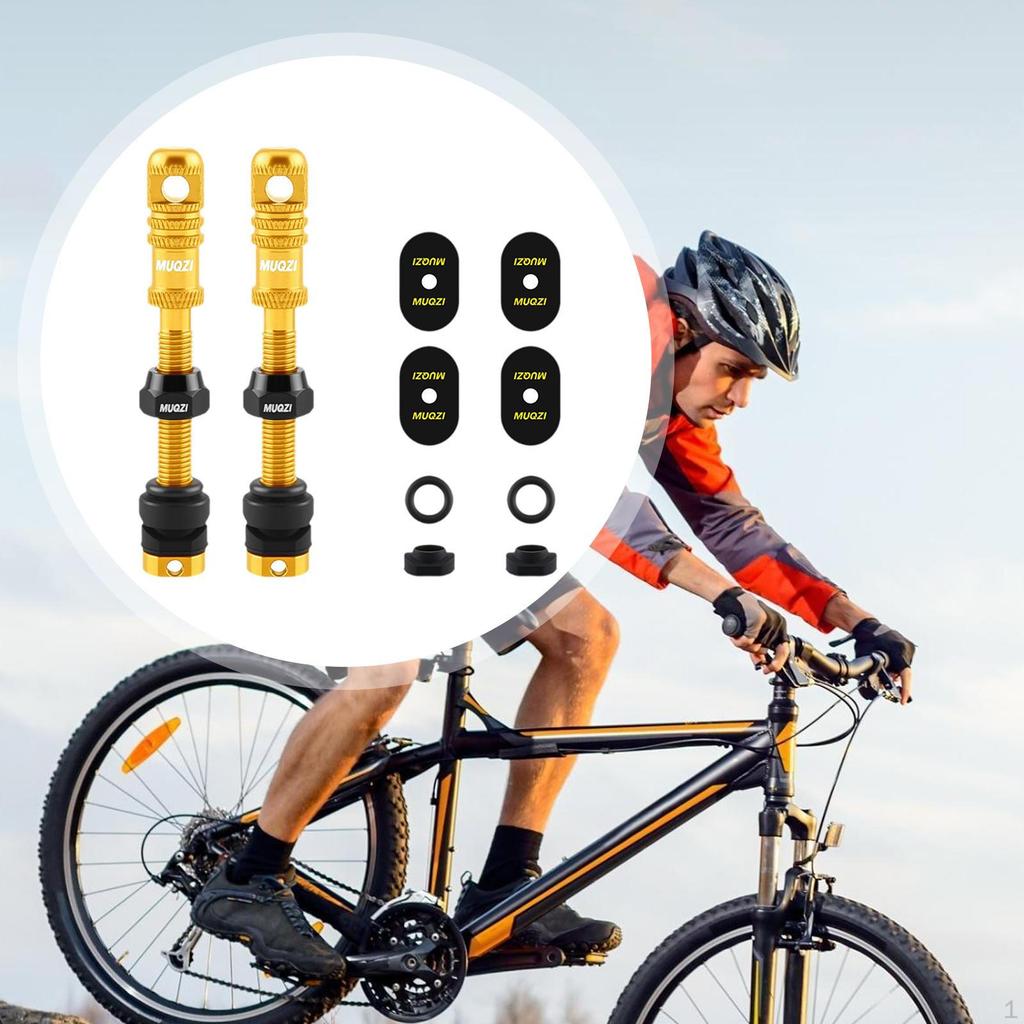 2 Pieces Tubeless Valve Stem Presta 65mm for Road Bike Most Rims