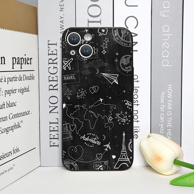 Fashion Planes World Map Travel Phone Case for IPhone 16 15 12 11 14 13 Pro Max 13 Mini 16e 7 8 14 Plus XR X XS SE2 Soft Covers