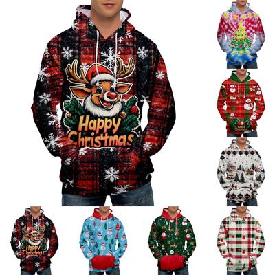 Men's Loose Printed Hooded Sweatshirt Men's Casual Fashion Sports Sweatshirt