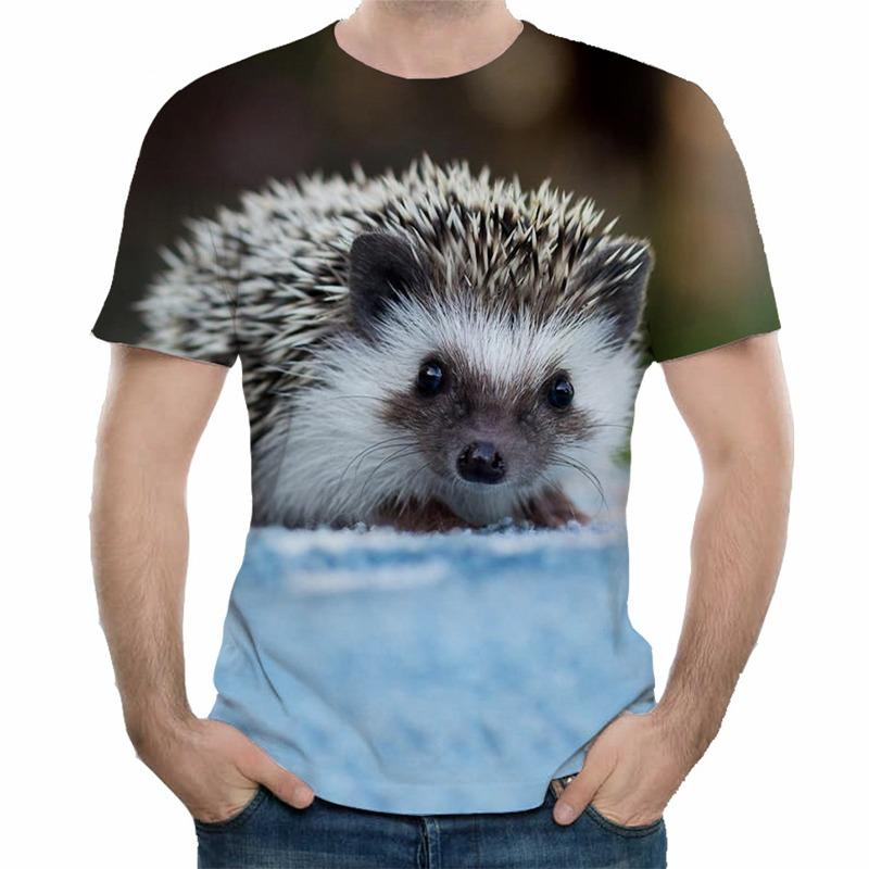 Funny Hedgehog Animal 3D Print T-Shirts Men Women Fashion Streetwear Oversized Short Sleeve T Shirt Male Tees Tops Man Clothing