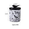 ZISIZ Vintage Ceramic Sealed Jar with Flower and Bird Design