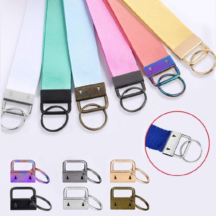 0.98Inch 49PCS Keychain and Wristlet Clamp for Key Fob Hardware with Pliers Tool