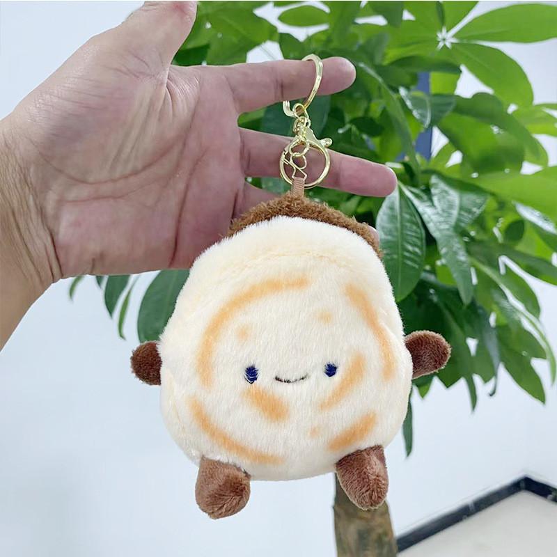 Plush Adorable Short Meat Bun Keyring Creative Doll Soft Toy For Unique Bag Hangers