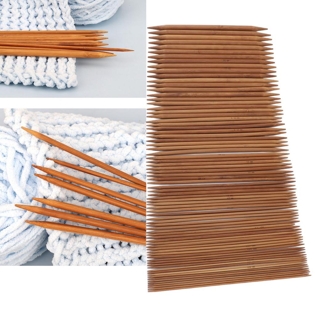 75 Pieces Knitting Needles Set Carbonized Bamboo Sweater   Double Pointed Knitting Needles