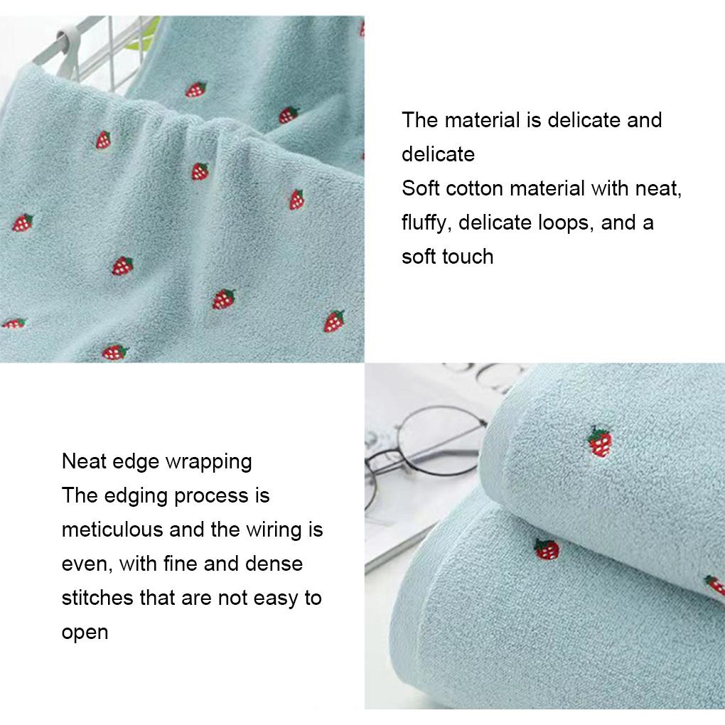New Strawberry Embroidered Towel Bath Towel Solid Color Soft and Absorbent Adult Towels  for Home Gym Face Washing Towels