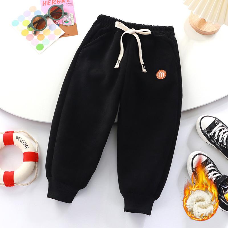 Fleece-Lined Winter Sweatpants for Small & Medium Children - Alpaca Fleece Cuffed Pants