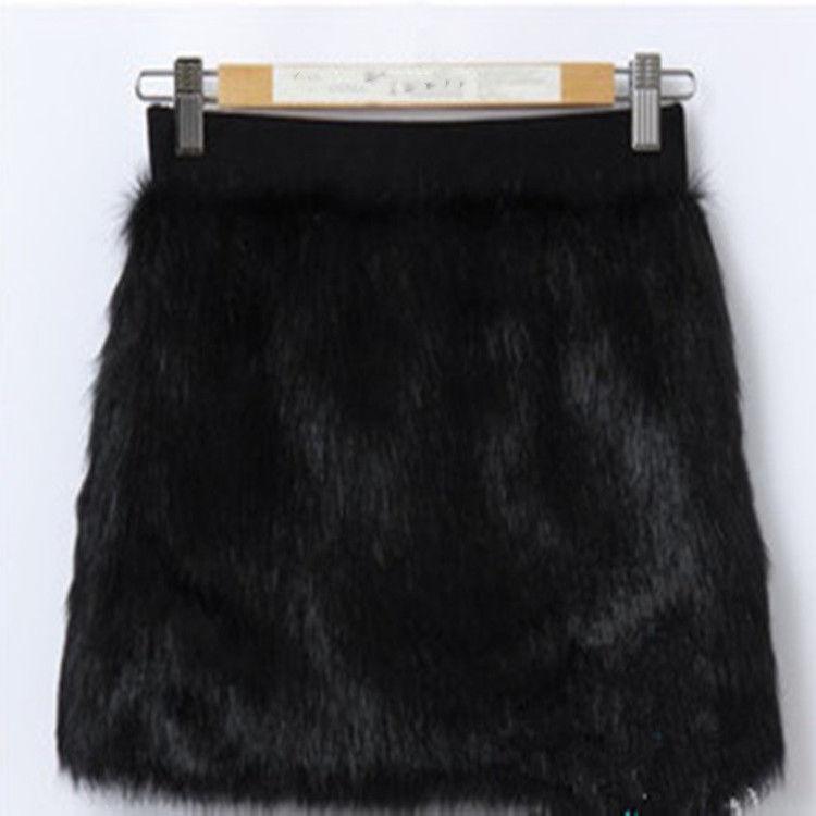 Podzimní a zimní nová kožešinová krátká sukně módní imitace králičí kožešiny sukně dámská všestranná sukně s vysokým pasem slim trendy