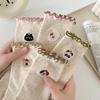 Cartoon Bear Embroidery Cute Socks Sweet Girls Lolita Kawaii Ruffle Socks Japanese Fashion Harajuku Retro Streetwear Women Socks