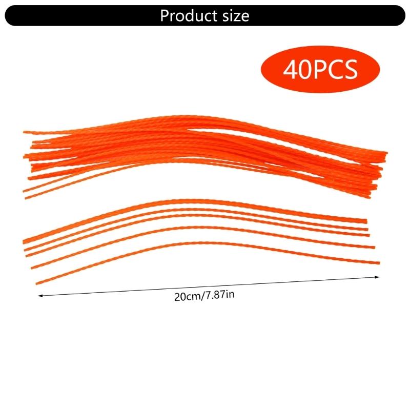 Economical 40PCS Flexible Durability Heavy Duty Grass Trimmer Line StringCord 21.25in X 155in for Handheld Lawn Mowers