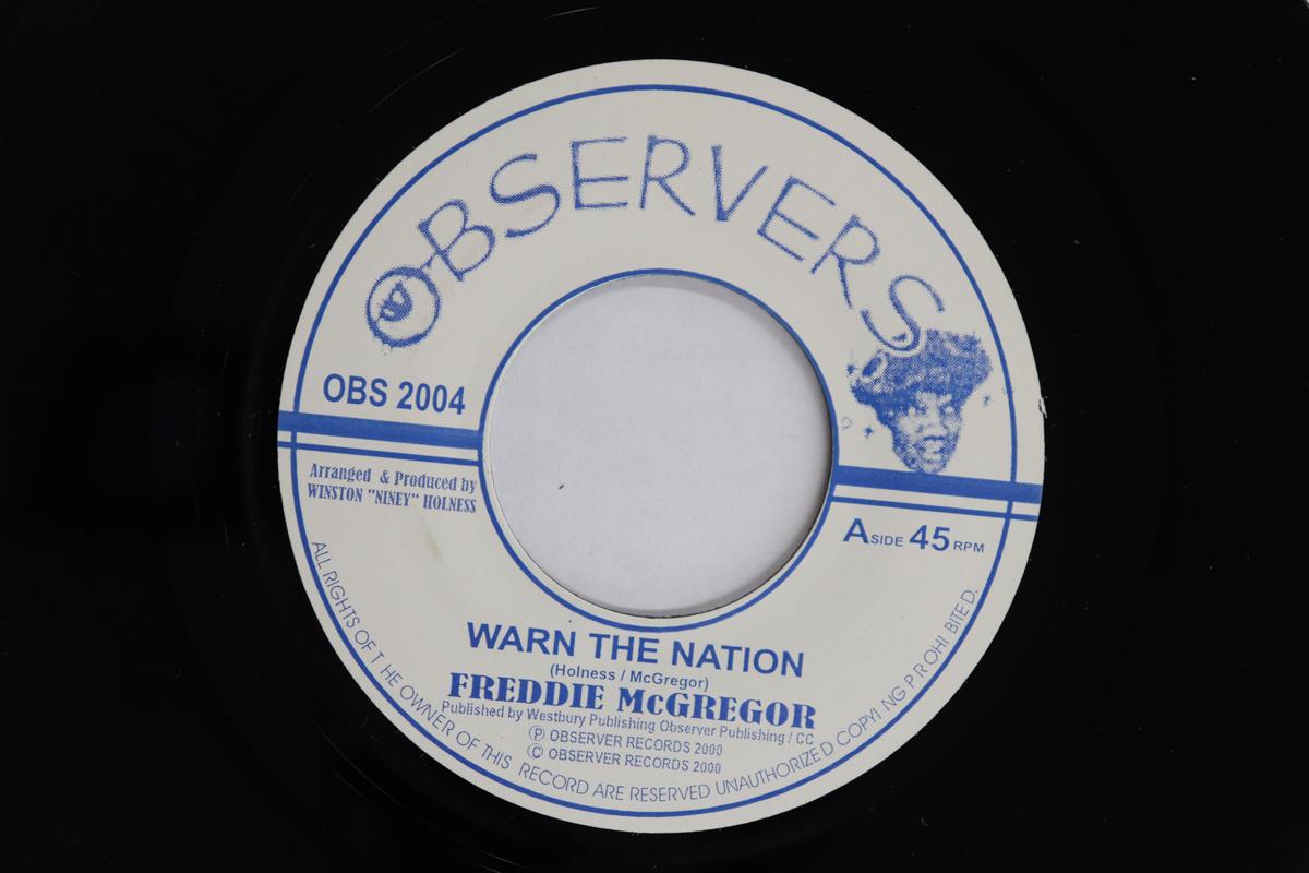 

7inch Record FREDDIE MCGREGOR - Warn The Nation / Rub A Dub Style OBS2004 Observers 2000 UK Reggae, Ska & Dub Used