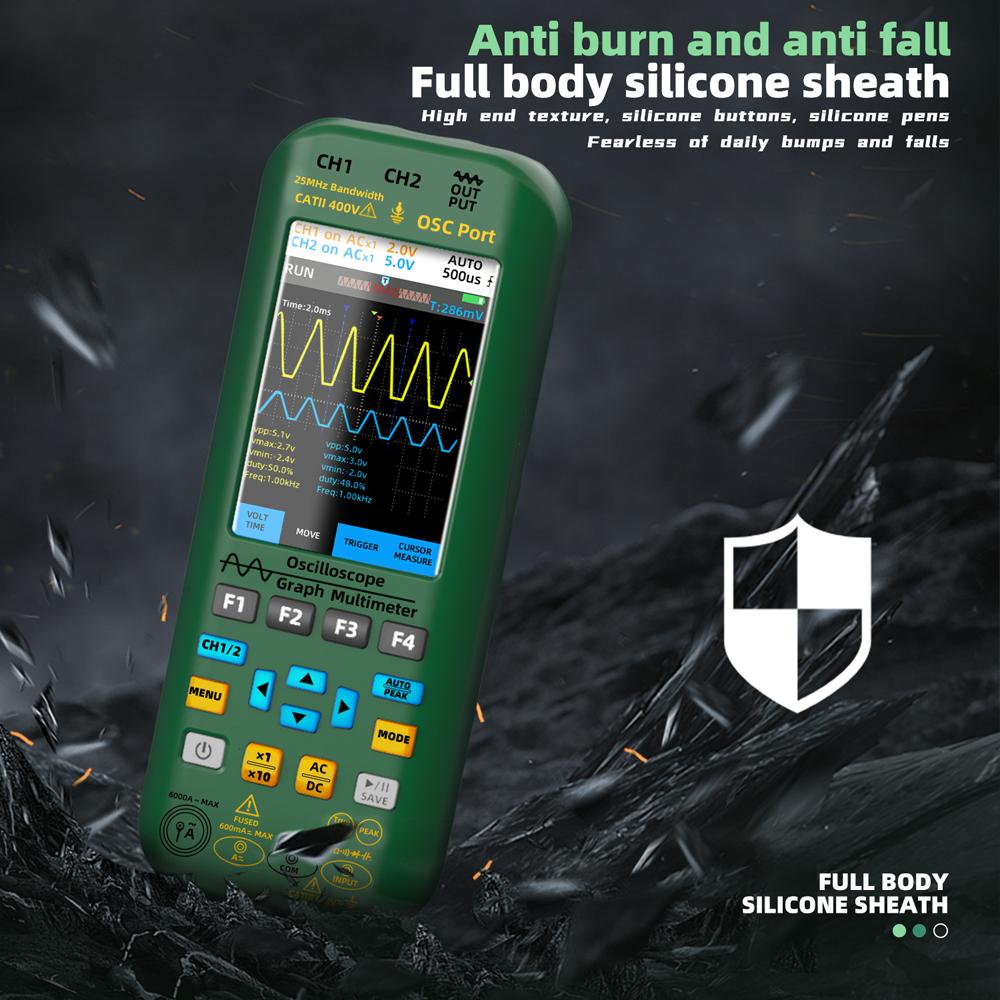BSIDE 3in1 Handheld Graph Multimeter Oscilloscope Signal Source 3.98inch TFT IPS Display Voltage