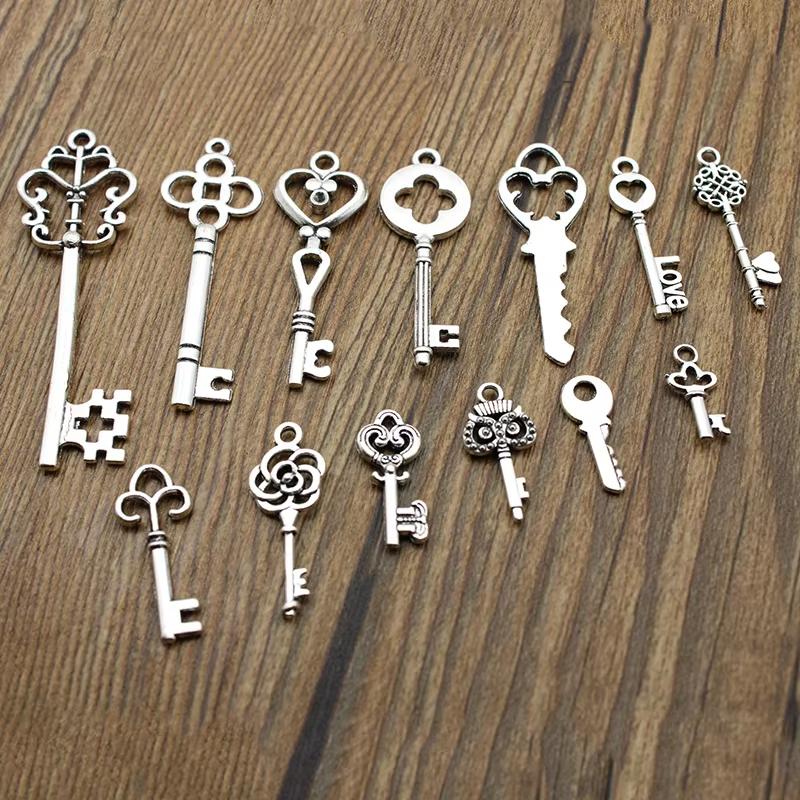26pcs Key Charm Vintage Metal Mixed key Charms Pendants For Jewelry Making Diy Handmade Bracelet Necklace Decoration Accessories