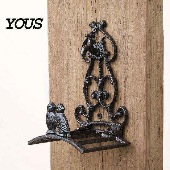 Water Hose Holder Vintage Holder, Cast Iron Garden Outdoor Heavy Duty Wall Rack Mount Hanger, Pastoral Hanging for Storage And Decoration Reel