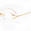 Great Cartier Glasses Rimless Two-Point Eyewear gold Women 135 Used