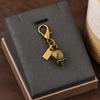 1Pc High-quality Alloy Keychains Pendant Golden Bear Flower Cherry Charms Lobster Clasp Badge Holder Car Keys DIY Accessories