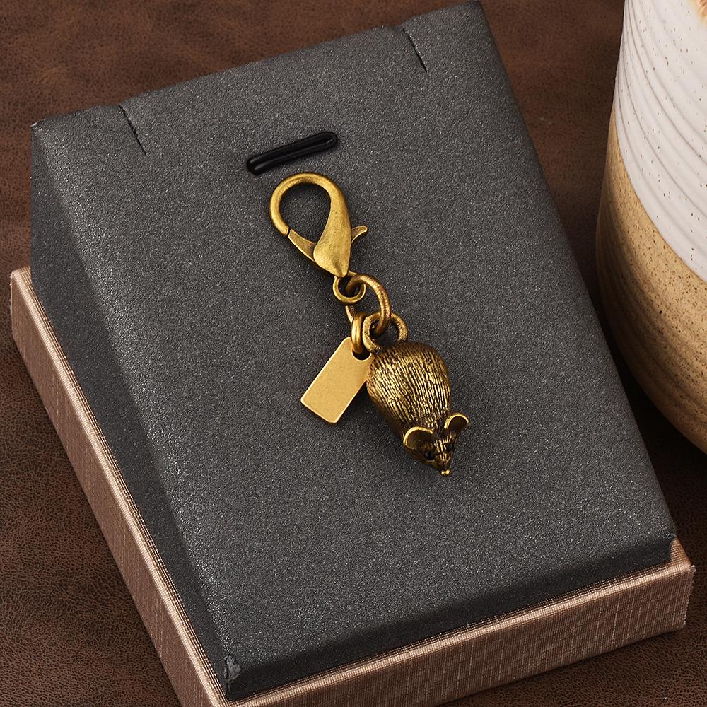 1Pc High-quality Alloy Keychains Pendant Golden Bear Flower Cherry Charms Lobster Clasp Badge Holder Car Keys DIY Accessories
