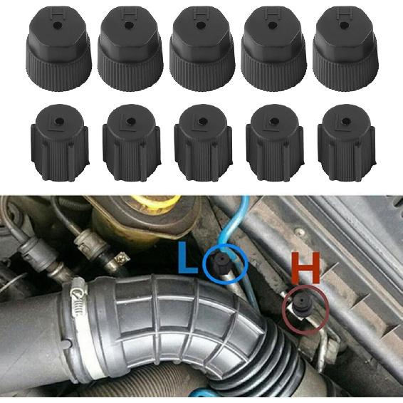 Universal Air Conditioning Service Cap Set Compatible with Most Vehicles AC Charging Port Cover for Car Maintenance and Repair